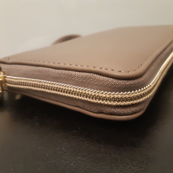 Dark Beige Wristlet and Wallet - Picture 1 of 5